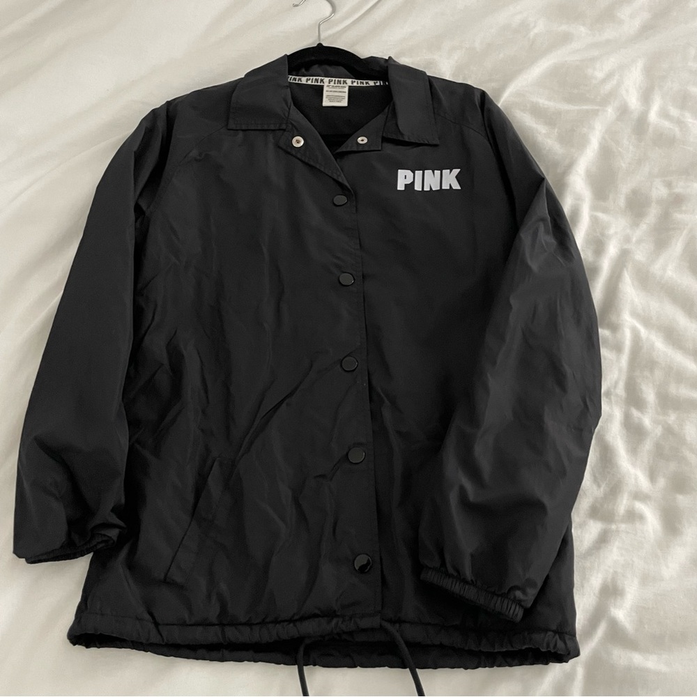 Victoria’s Secret PINK - Windbreaker Jacket Logo Black (Size Extra Small / XS)